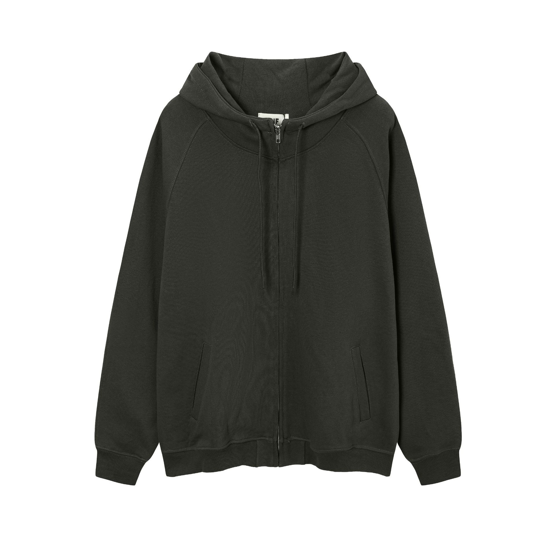 Zipper with hoodie sweatshirt jacket-H02