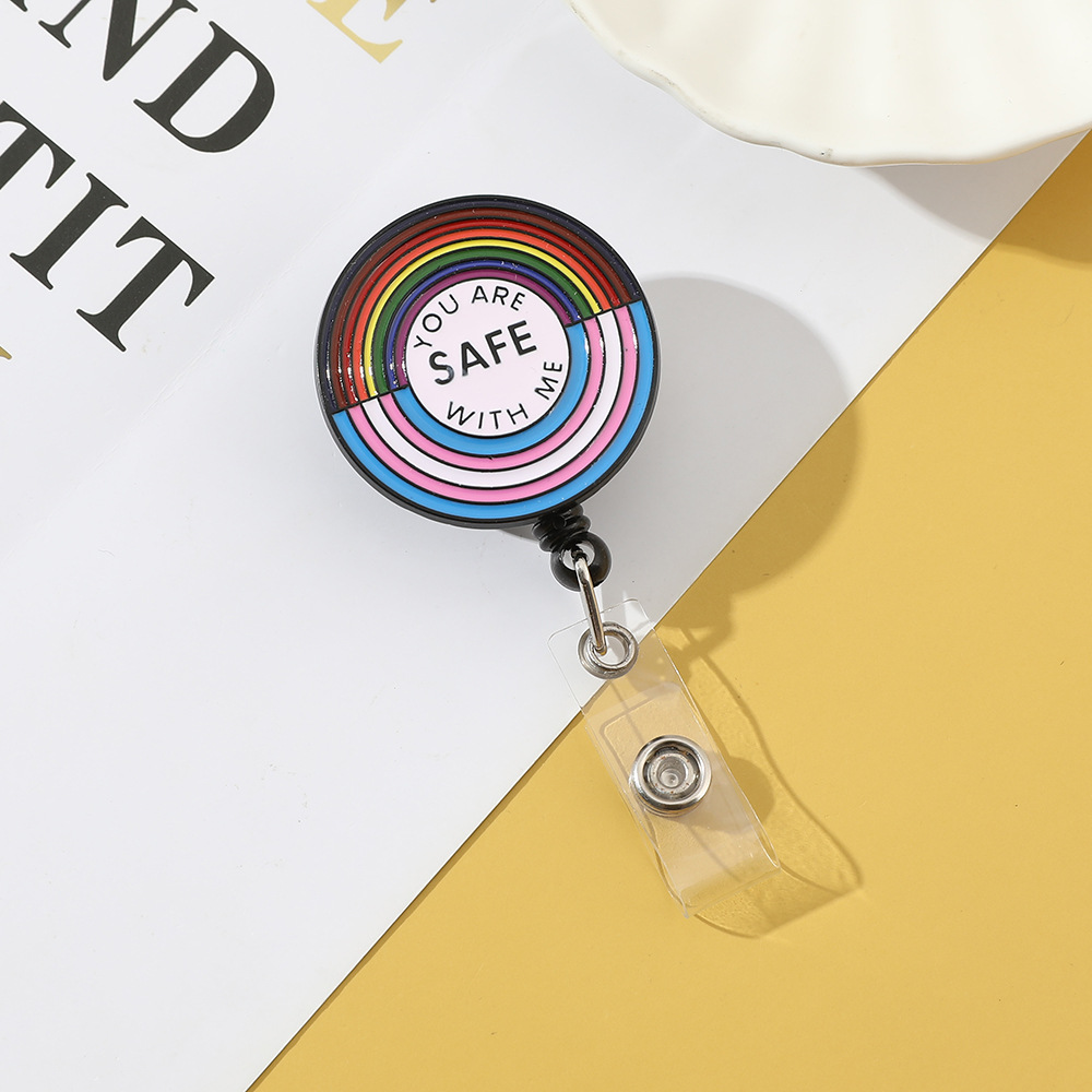 2 Pack Rainbow Lanyard Retractable Badge