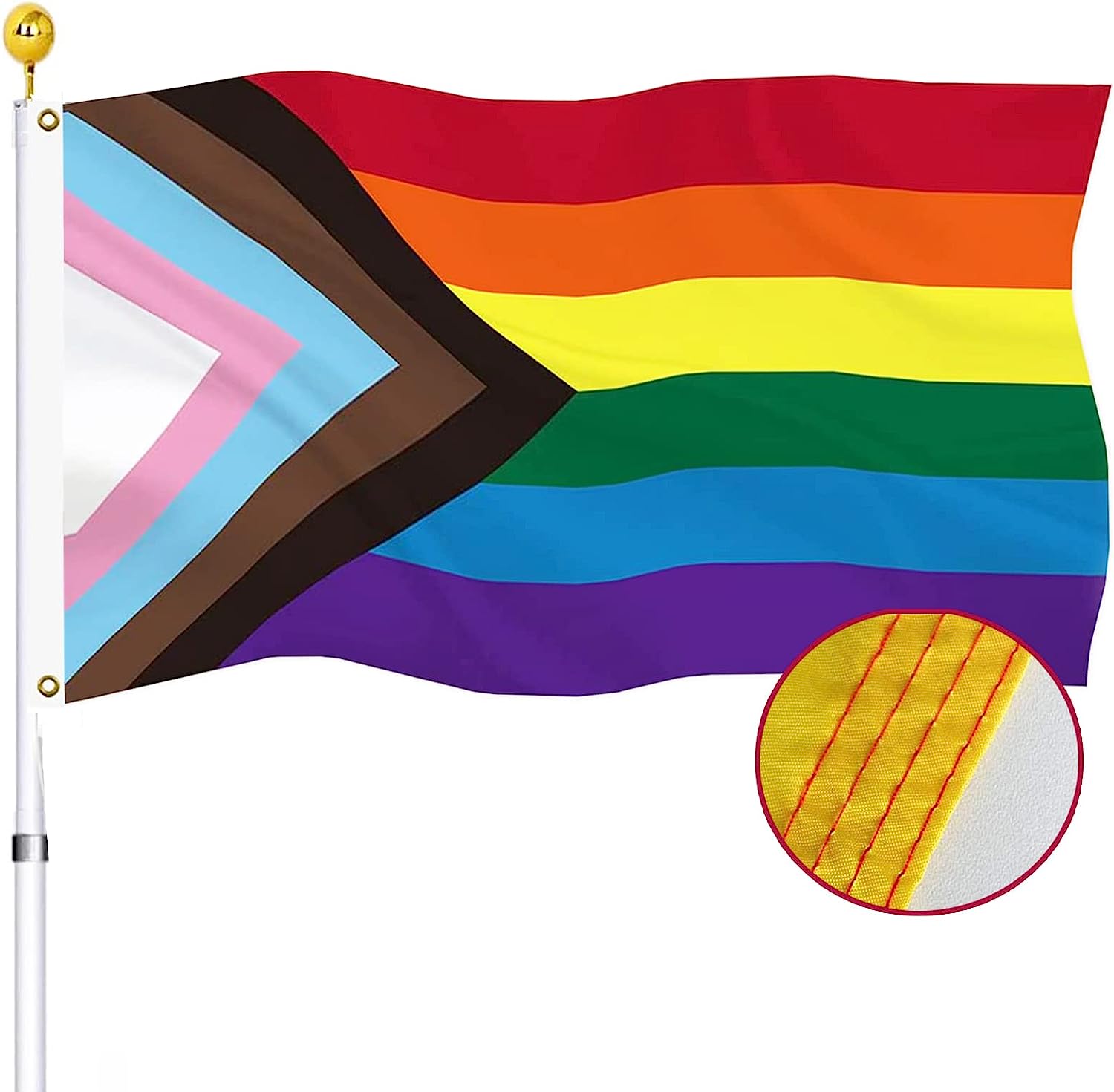 Progress Pride Rainbow Flag 3x5 FT
