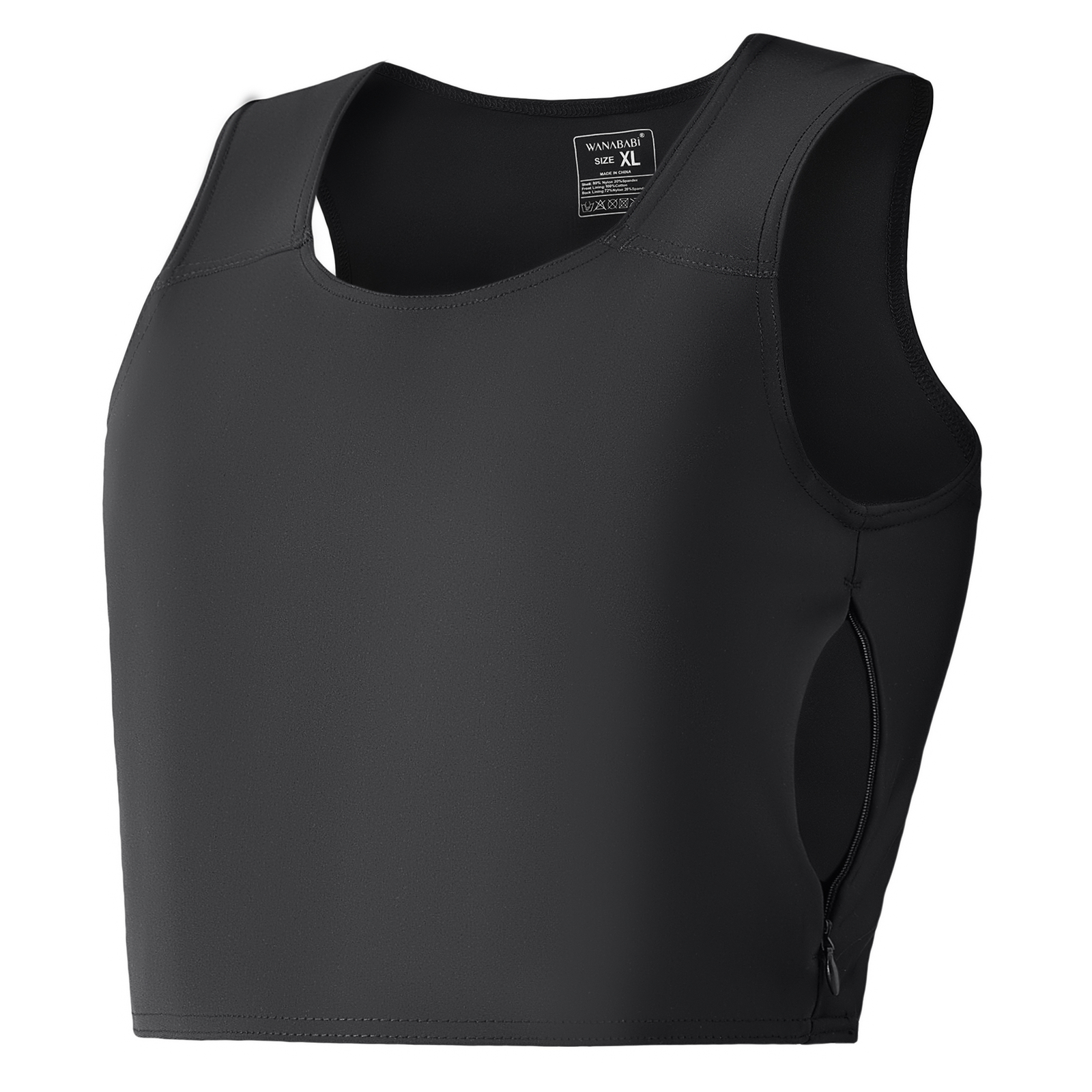 Flat Pro- Short Both Side Zipper Chest Binder, 018B