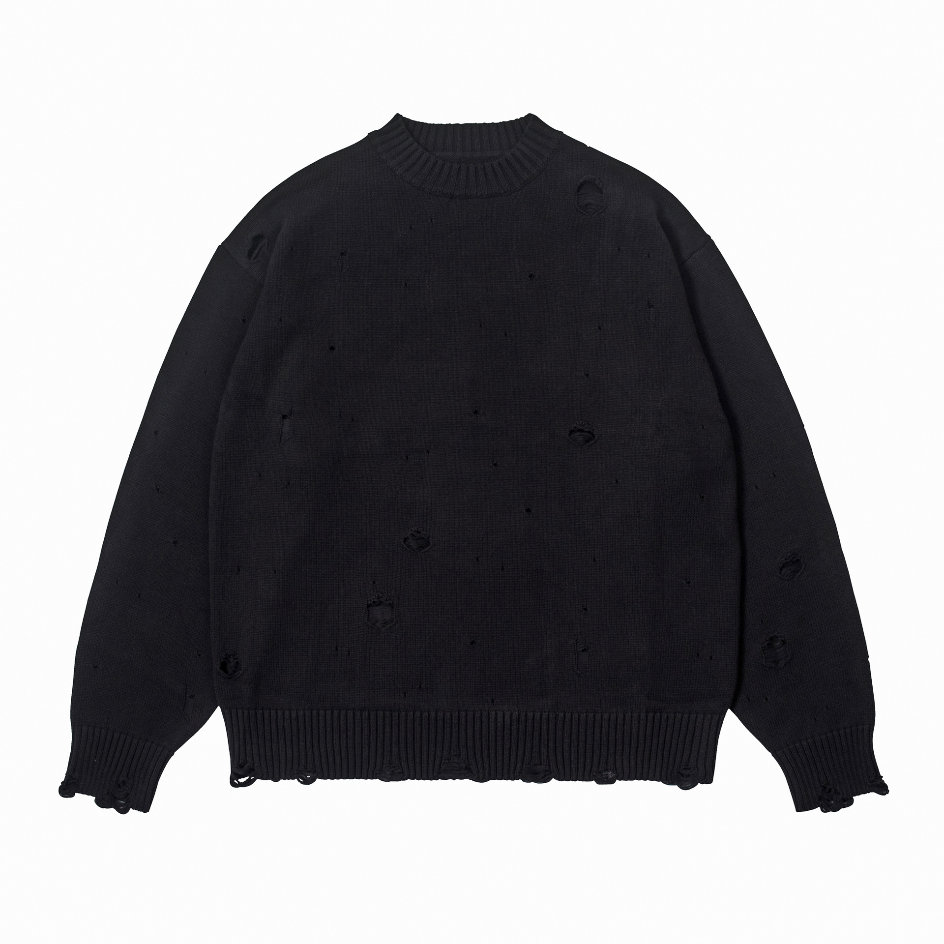 Unisex Round Neck Sweater Pullover with Long Sleeves-MY911