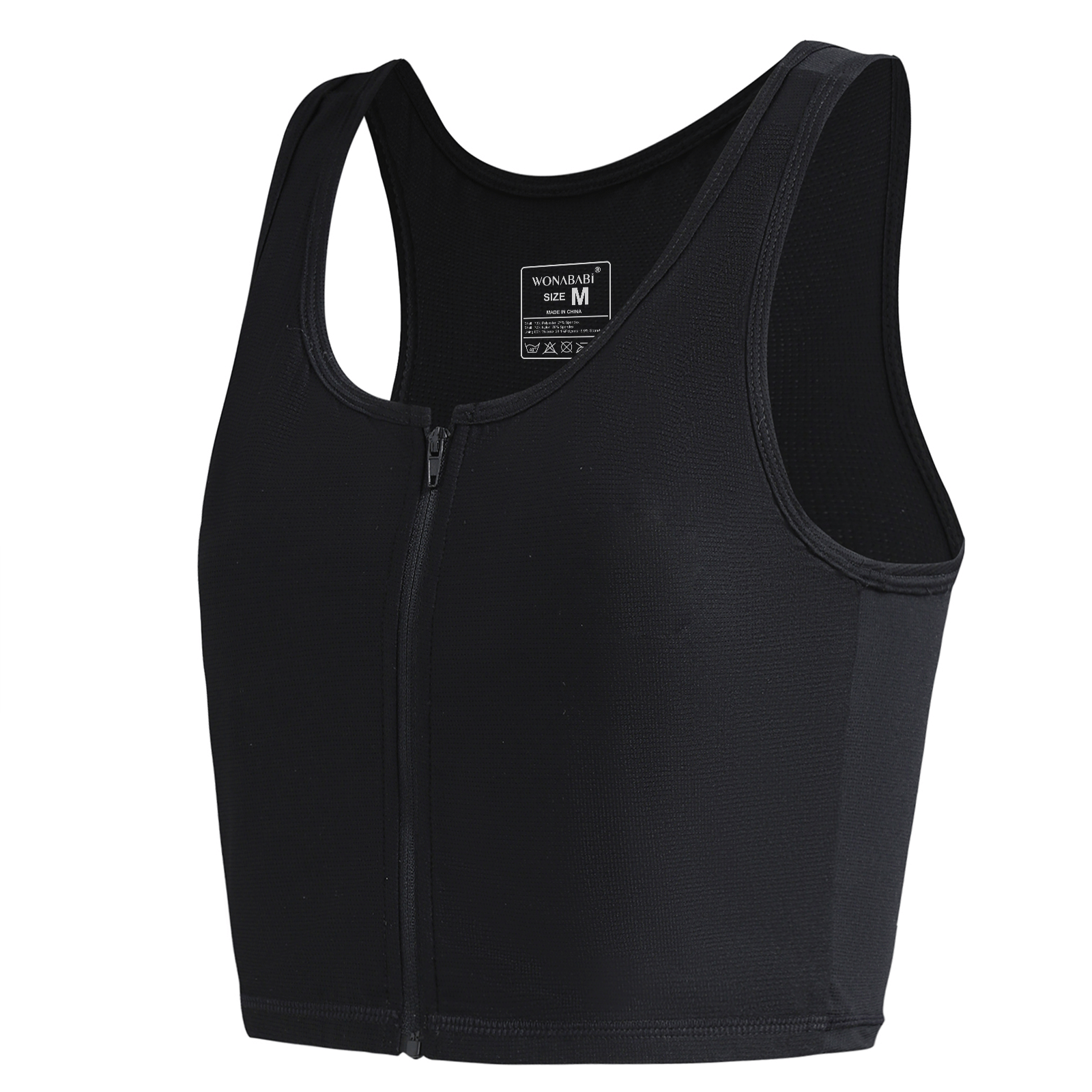 Sports Binder -  Zipper Half Short Chest Binders, 01B