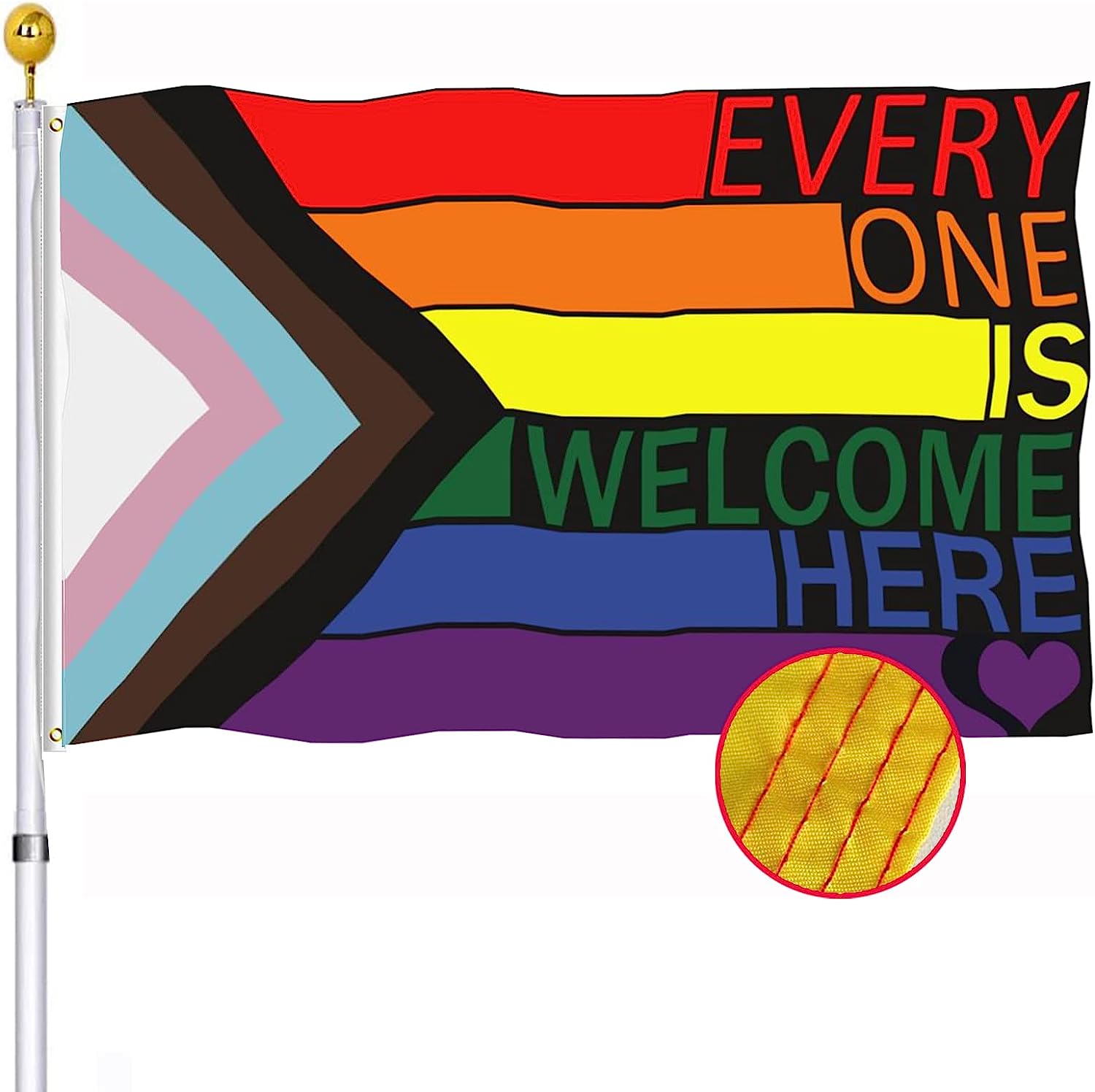 Progress Pride Rainbow Flag 3x5 FT