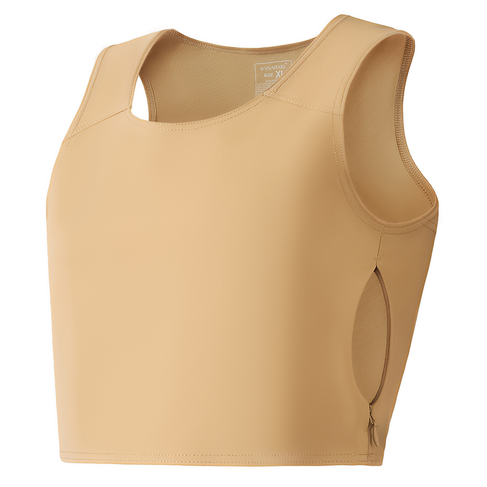 Flat Pro-Short Both Side Zipper Chest Binder, 018N